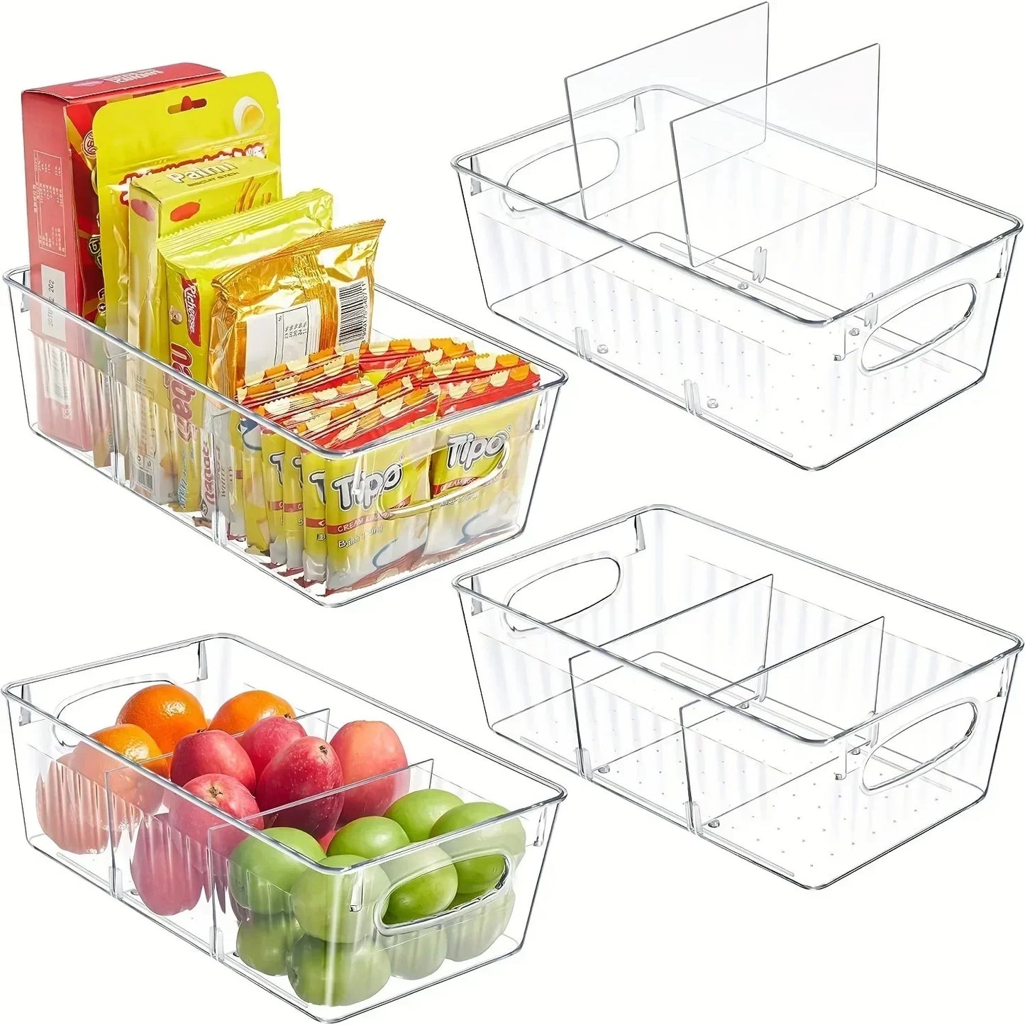 BPA Free Refrigerator Organizer Bin Clear Plastic